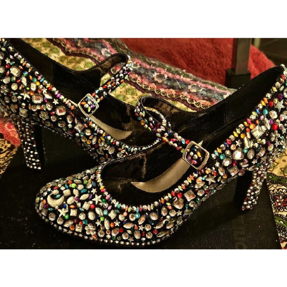 Black Rhinestone Covered Heels